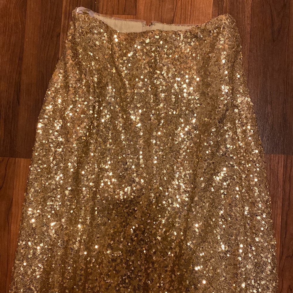 Cristina Wu Celebration gold sequin skirt